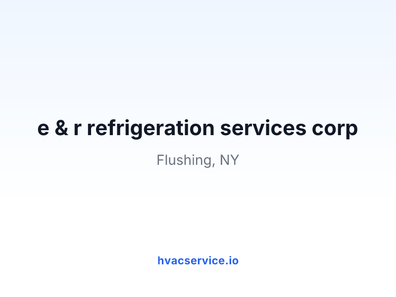 e & r refrigeration services corp