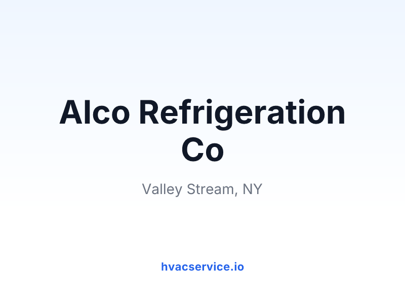 Alco Refrigeration Co