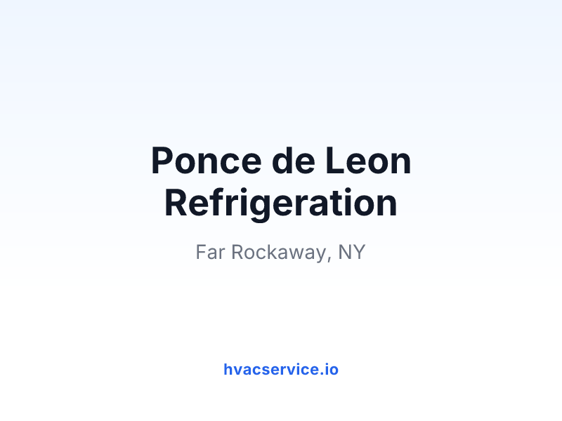 Ponce de Leon Refrigeration