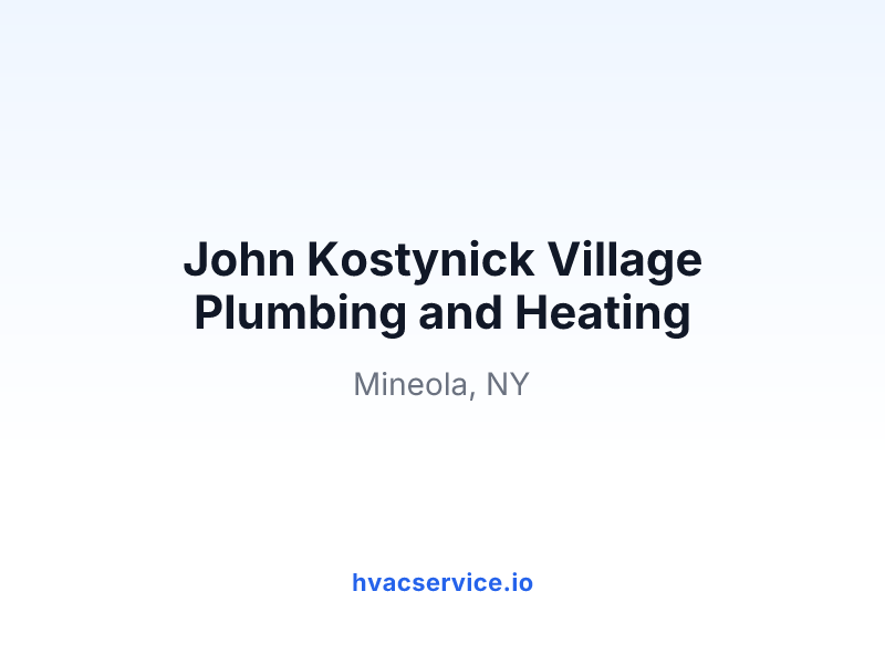 John Kostynick Village Plumbing and Heating