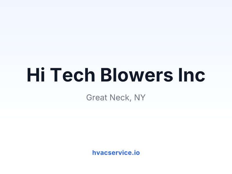 Hi Tech Blowers Inc