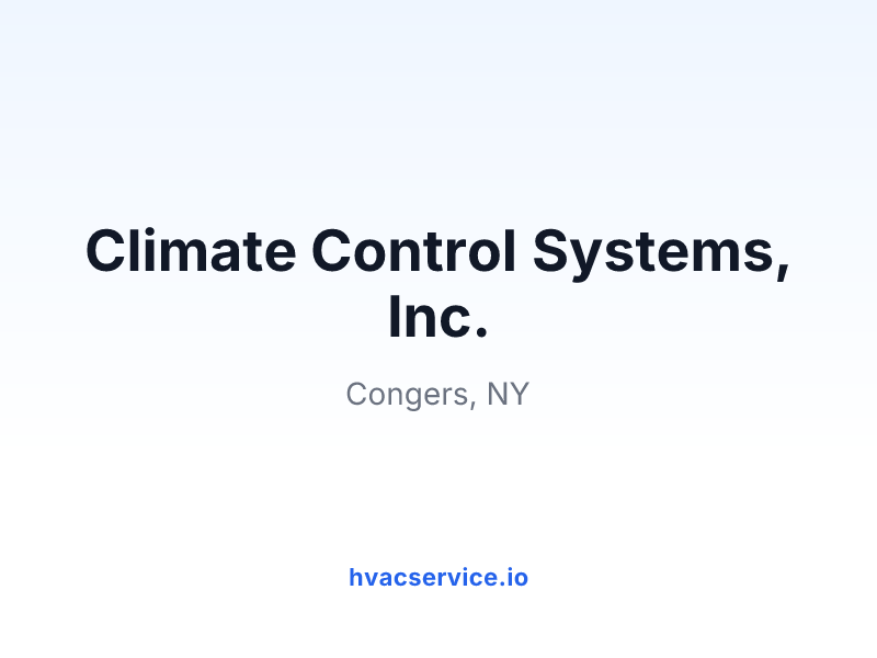 Climate Control Systems, Inc.