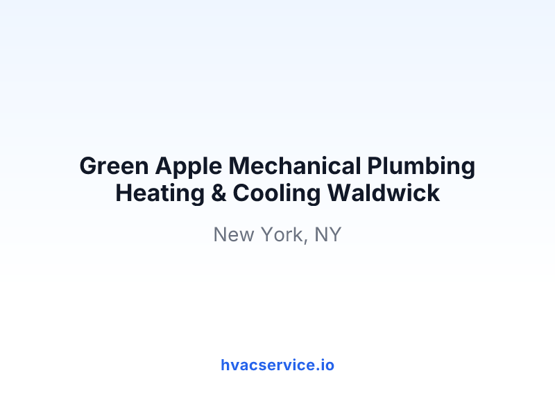 Green Apple Mechanical Plumbing Heating & Cooling Waldwick