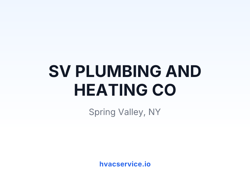 SV PLUMBING AND HEATING CO
