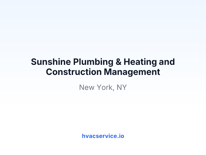 Sunshine Plumbing & Heating and Construction Management