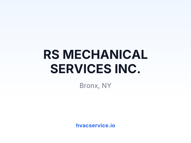 RS MECHANICAL SERVICES INC.
