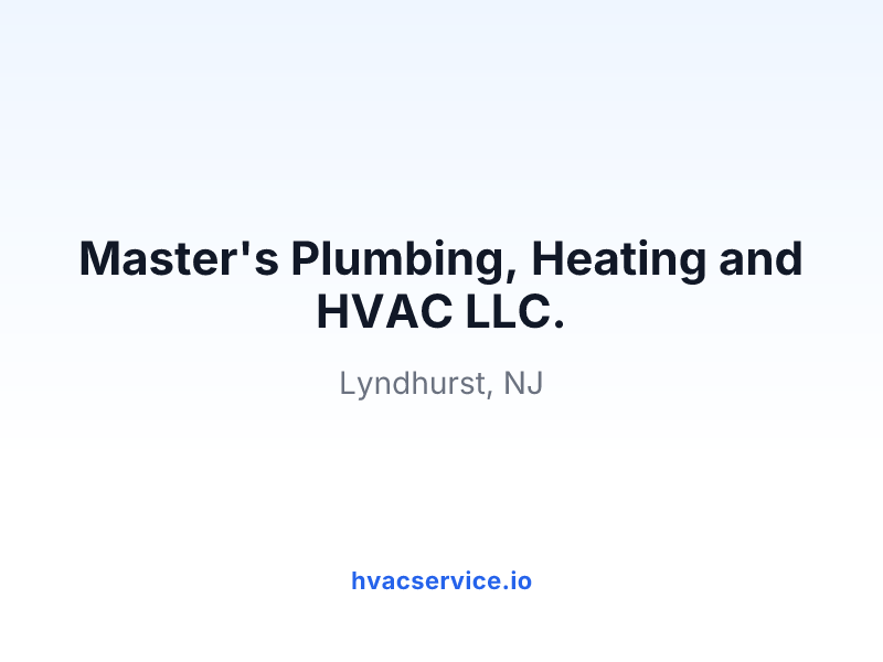 Master's Plumbing, Heating and HVAC LLC.
