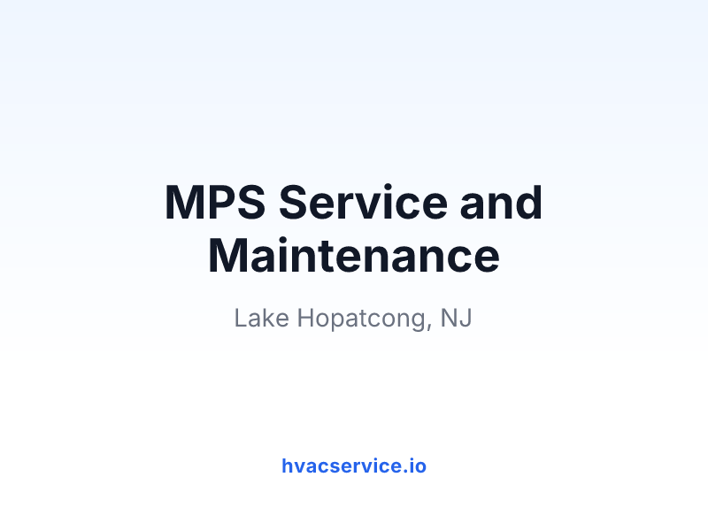 MPS Service and Maintenance