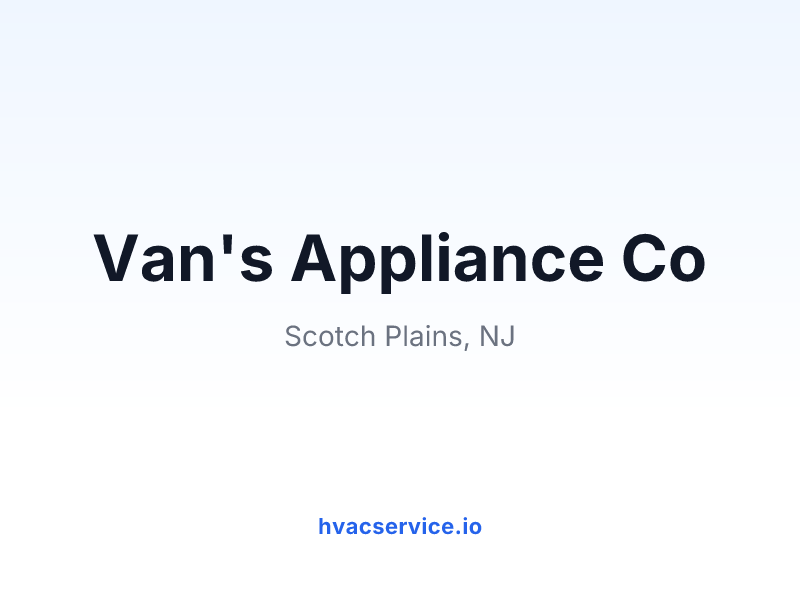 Van's Appliance Co