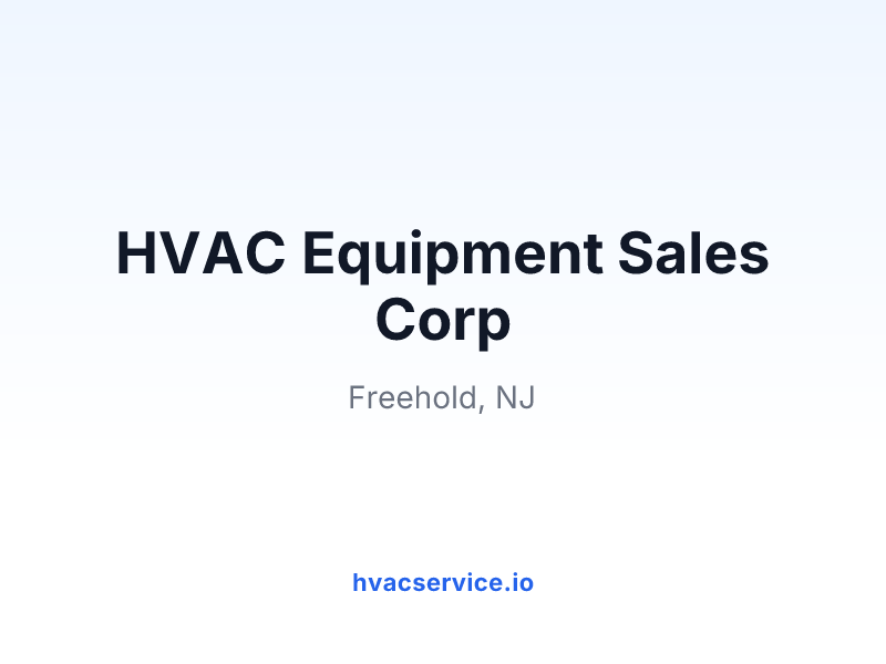 HVAC Equipment Sales Corp