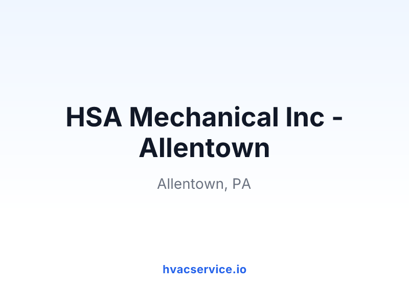 HSA Mechanical Inc - Allentown