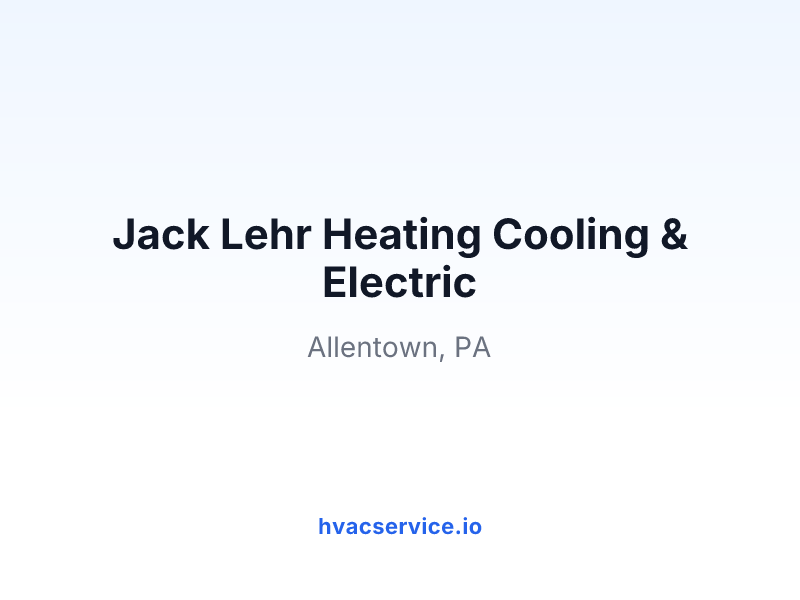 Jack Lehr Heating Cooling & Electric