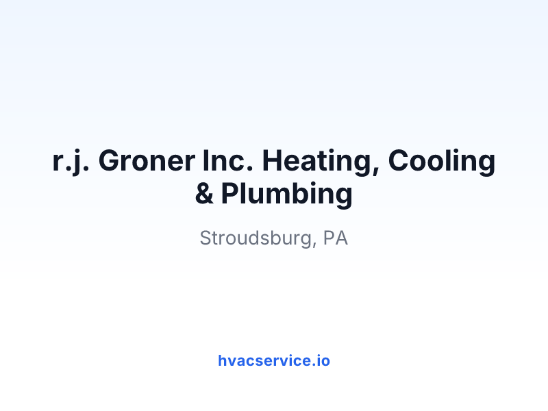 r.j. Groner Inc. Heating, Cooling & Plumbing