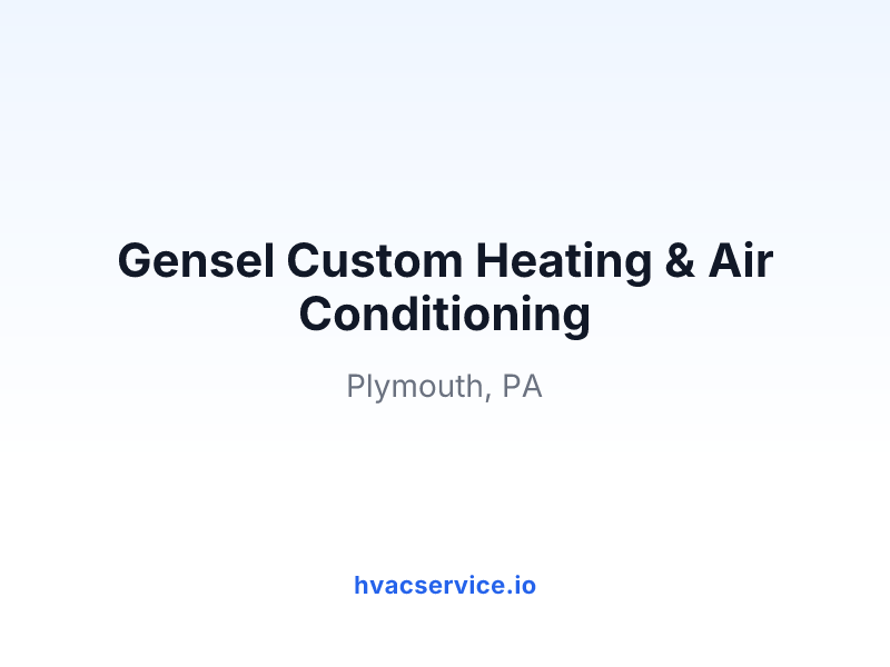 Gensel Custom Heating & Air Conditioning