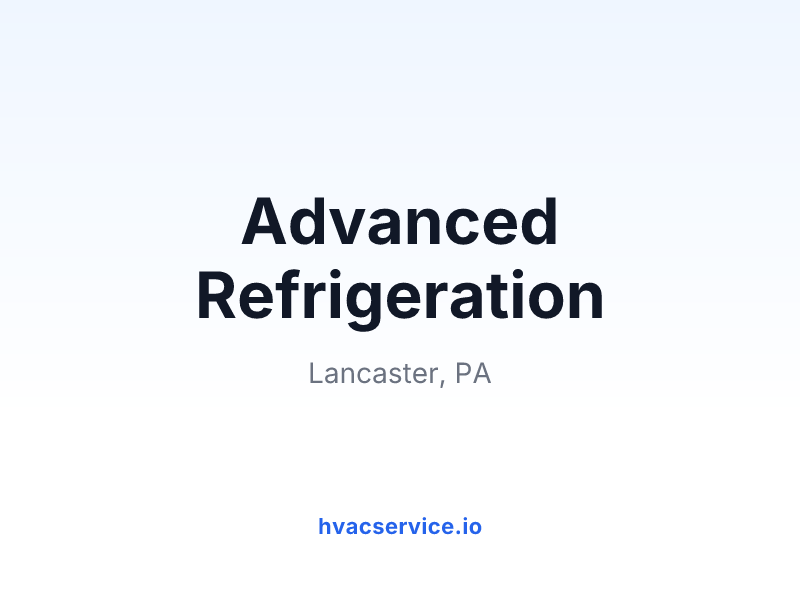 Advanced Refrigeration