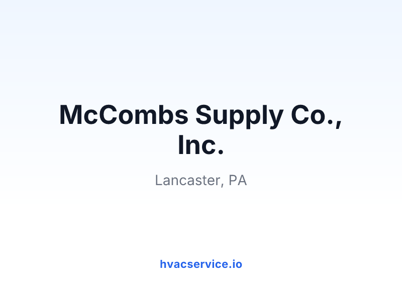 McCombs Supply Co., Inc.