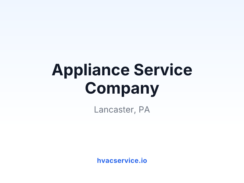 Appliance Service Company