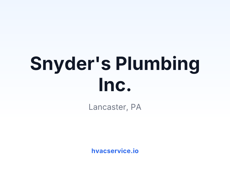 Snyder's Plumbing Inc.