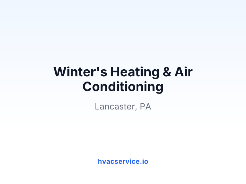 Winter's Heating & Air Conditioning