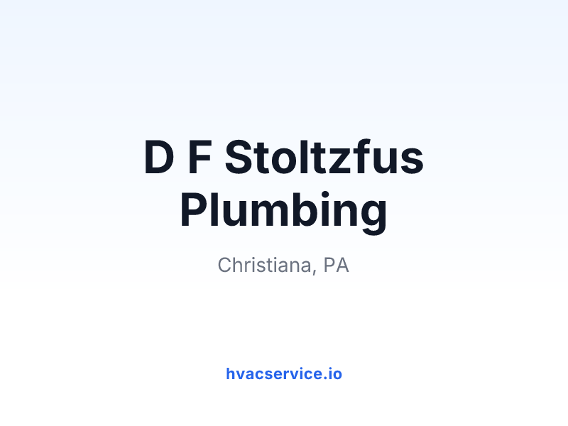 D F Stoltzfus Plumbing