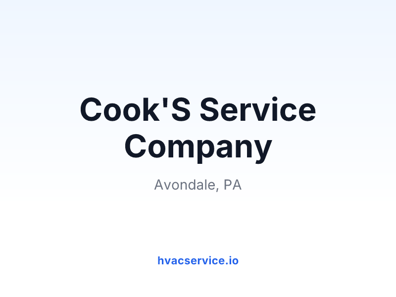 Cook'S Service Company