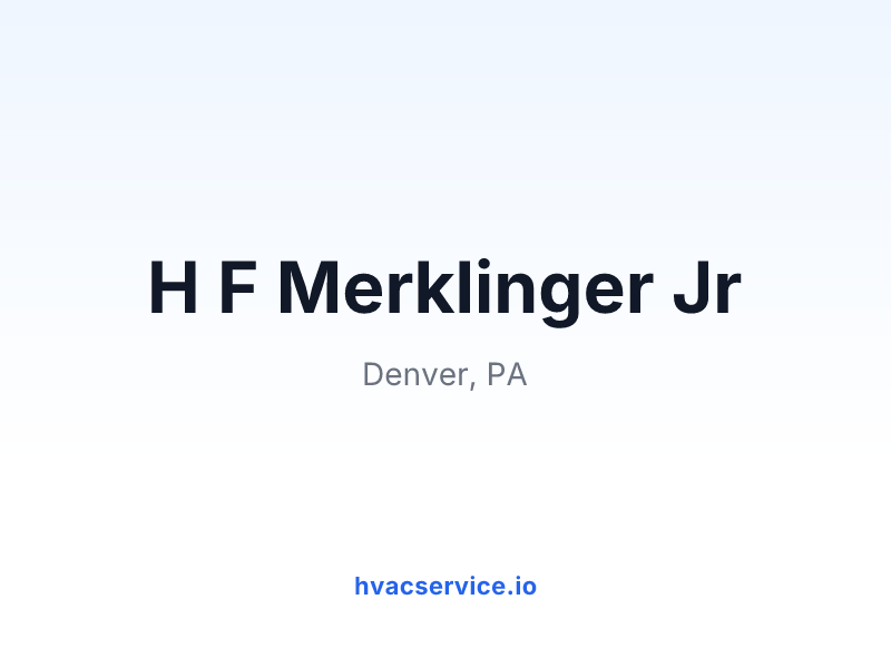 H F Merklinger Jr
