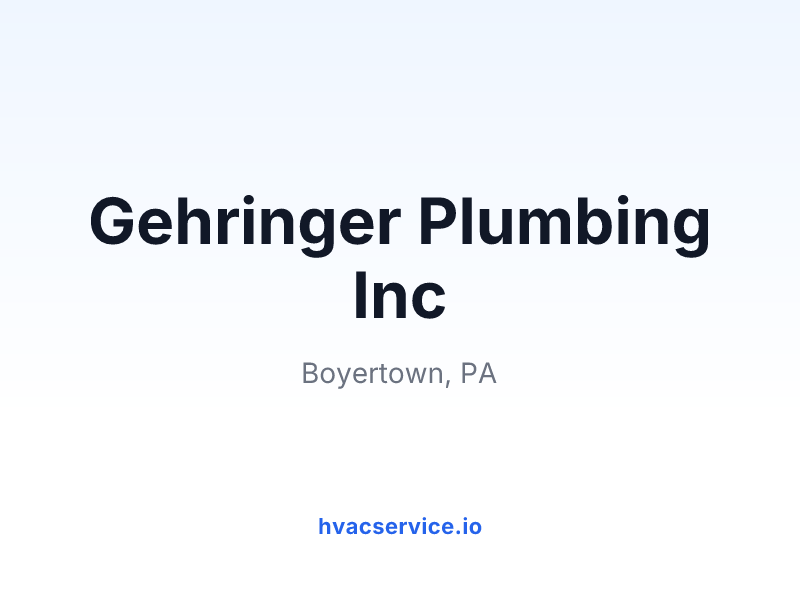 Gehringer Plumbing Inc