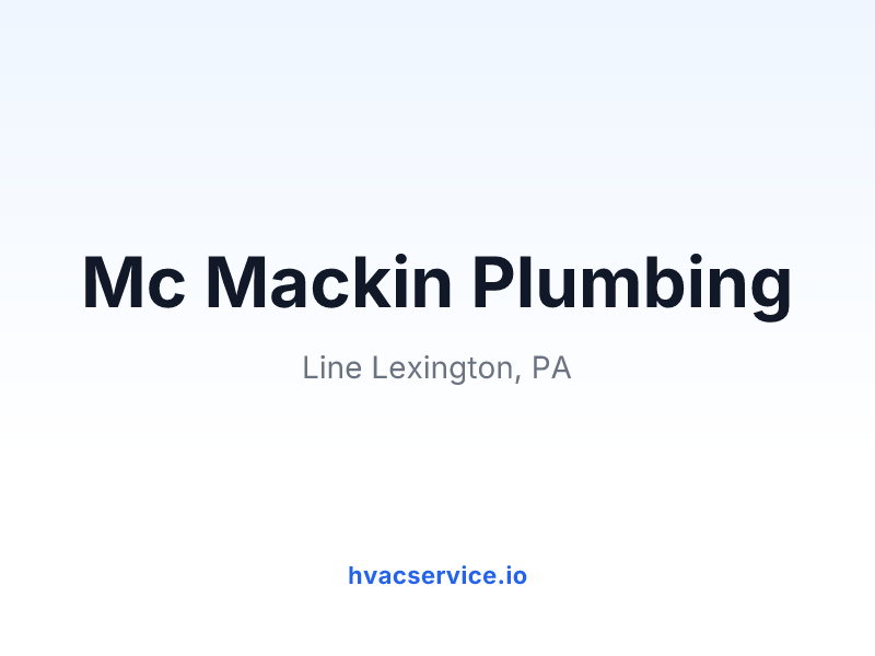 Mc Mackin Plumbing