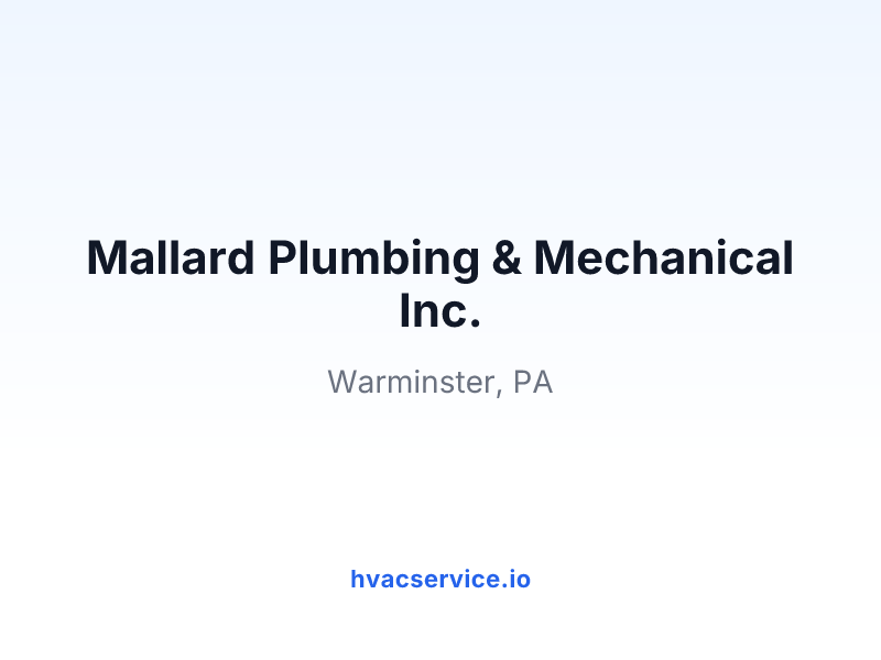 Mallard Plumbing & Mechanical Inc.