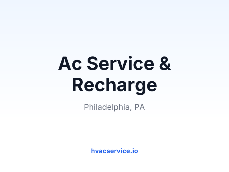 Ac Service & Recharge