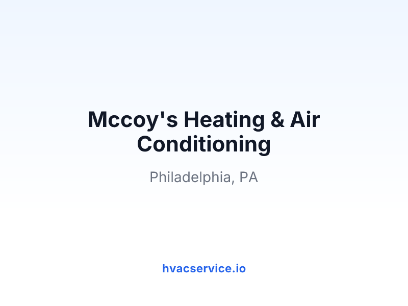 Mccoy's Heating & Air Conditioning