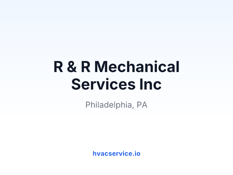 R & R Mechanical Services Inc