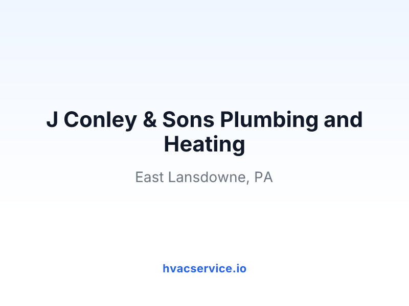 J Conley & Sons Plumbing and Heating