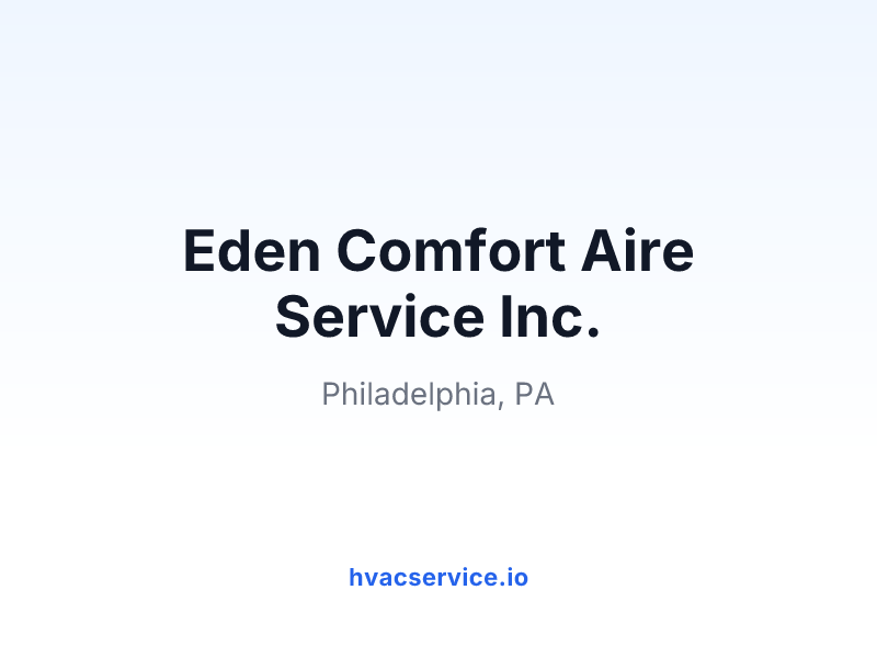 Eden Comfort Aire Service Inc.