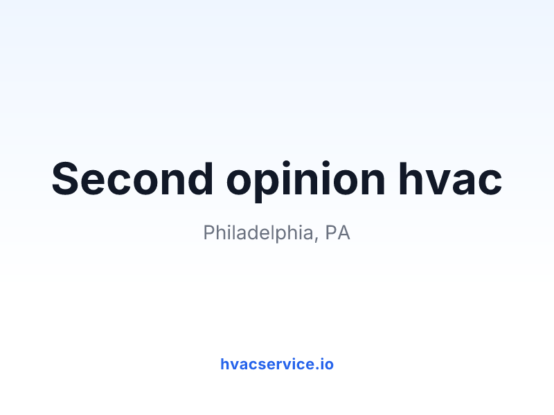 Second opinion hvac
