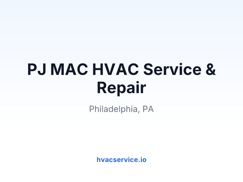 PJ MAC HVAC Service & Repair