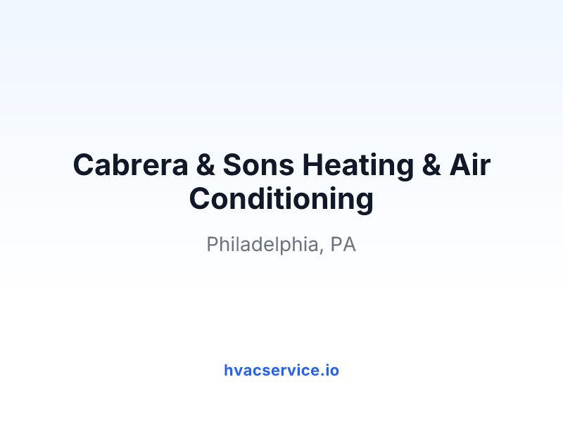 Cabrera & Sons Heating & Air Conditioning