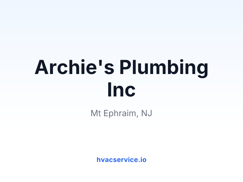 Archie's Plumbing Inc