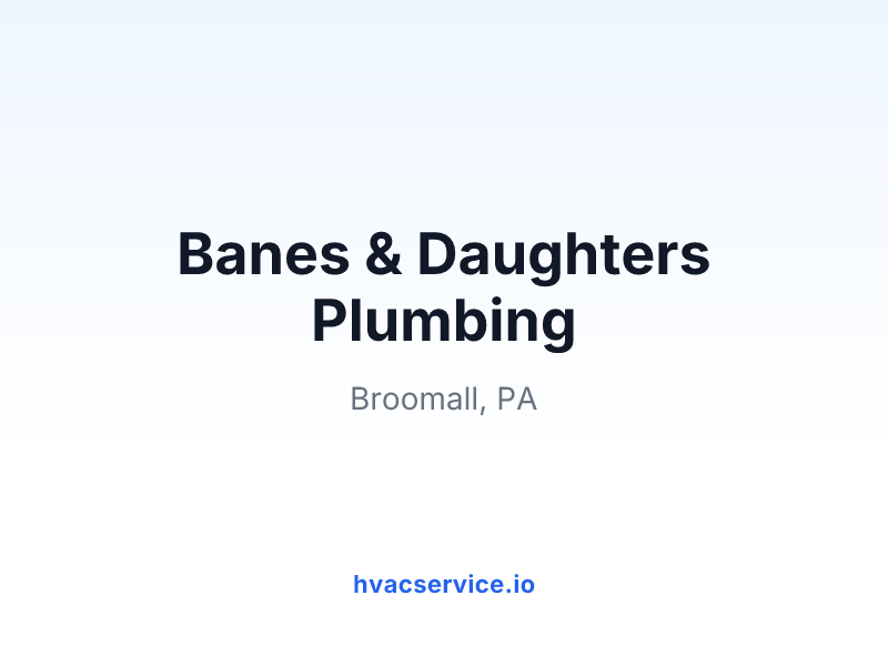 Banes & Daughters Plumbing