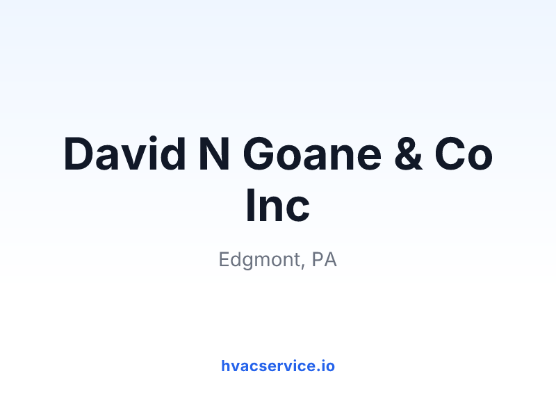 David N Goane & Co Inc