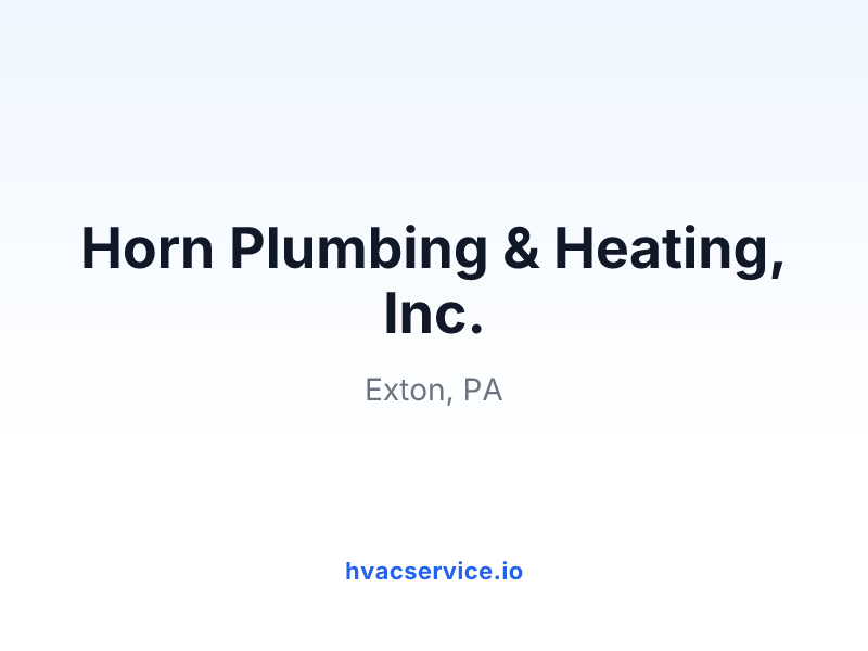Horn Plumbing & Heating, Inc.