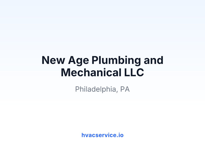 New Age Plumbing and Mechanical LLC