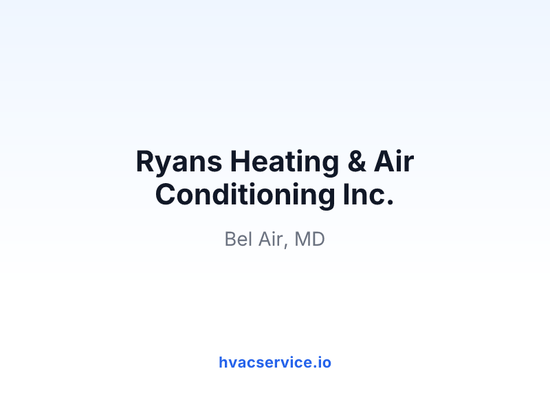 Ryans Heating & Air Conditioning Inc.
