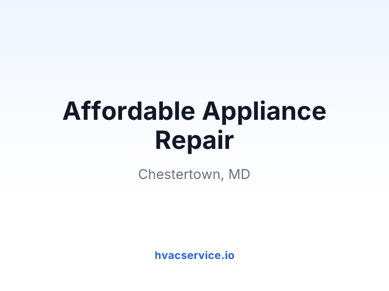 Affordable Appliance Repair