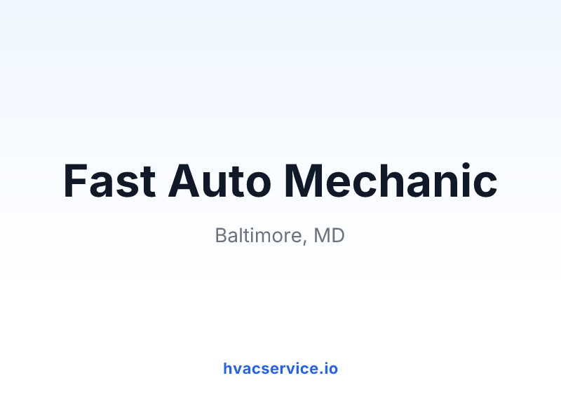 Fast Auto Mechanic