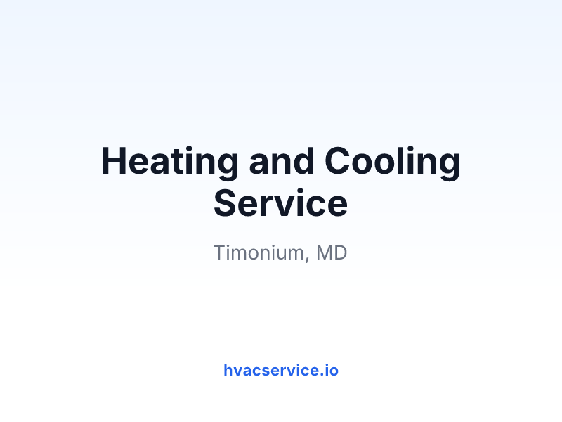 Heating and Cooling Service