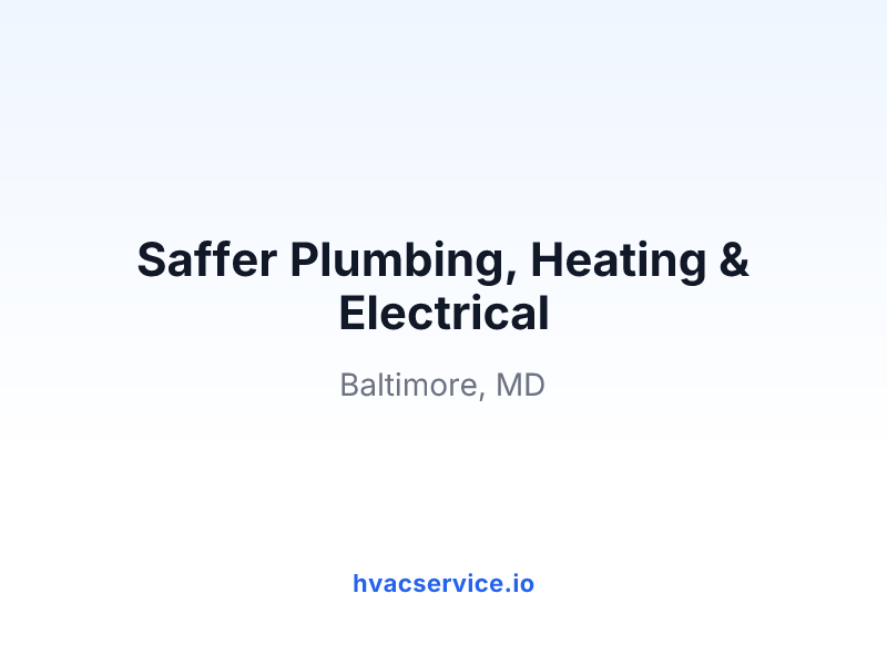 Saffer Total Home: Plumbing, Heating & Electrical