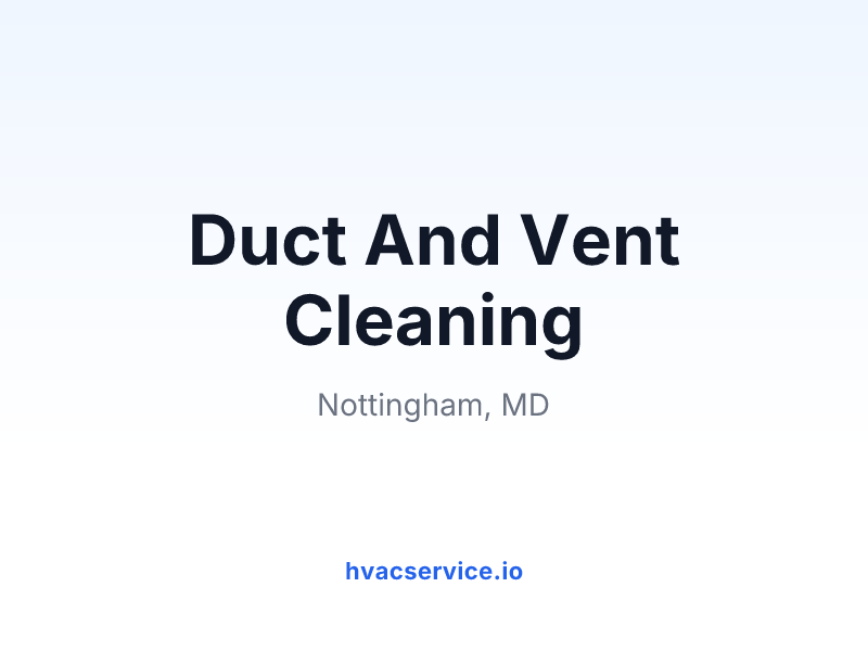 Duct And Vent Cleaning