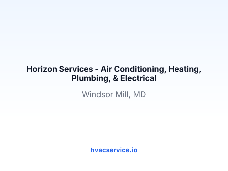 Horizon Services - Air Conditioning, Heating, Plumbing, & Electrical