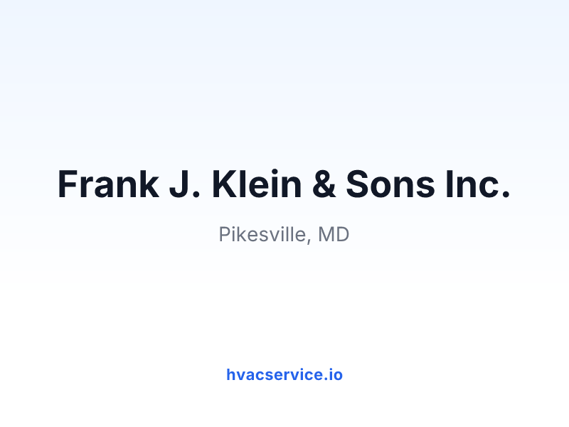 Frank J. Klein & Sons Inc.
